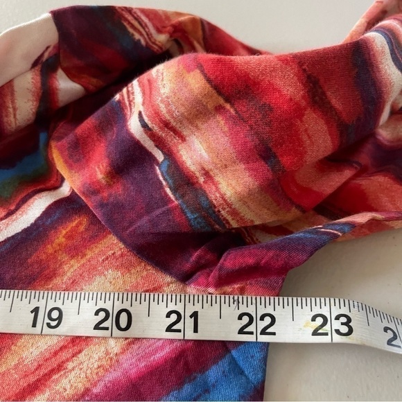 NWOT Logo Lori Goldstein Cotton Slub Top Persian red patch pocket size L - Picture 9 of 11